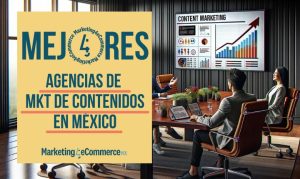 Imagen creada con IA en la que vemos a un equipo de marketing reunido alrededor de una mesa en una sala de juntas, discutiendo estrategias de marketing de contenidos; esto en referencia a las mejores agencias de marketing de contenidos en México.