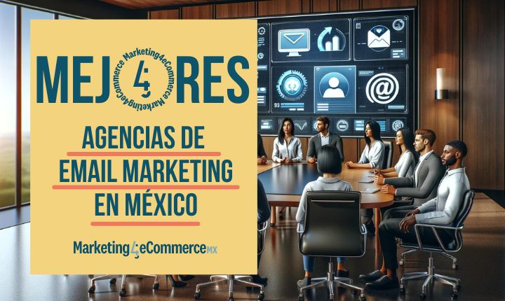 Imagen creada con IA en la que vemos a un equipo de marketing reunido en una sala de juntas para discutir estrategias de email marketing; en referencia al ranking de mejores agencias en marketing por correo.