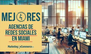 imagen creada por IA que muestra a una agencia trabajando, en referencia a las mejores agencias de redes sociales en la ciudad norteamericana.