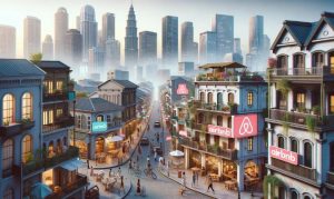 Imagen creada con IA que muestra una ciudad con casas particulares y edificios, representando la Ley de Turismo Local México