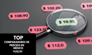 Una lupa analizando etiquetas de precios y fijándose en la que muestra el más barato; esto en referencia a los mejores comparadores de precios en México.