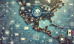 Imagen creada con IA que nos muestra a México haciendo conexiones con otros países en pagos transfronterizos; en referencia a la llegada de Due Network al país.