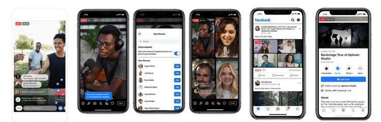 Imagen que muestra herramientas interactivas de Facebook Live