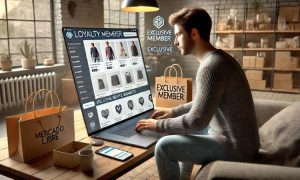 Imagen creada con IA que nos muestra a un chico comprando en el marketplace de Mercado Libre, aprovechando la suscripción a Meli+ para acceder a descuentos y ofertas.