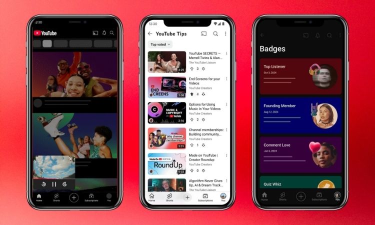 YouTube se reinventa: mejoras visuales, playlist colaborativas y personalizables, temporizador, insignias y mucho más