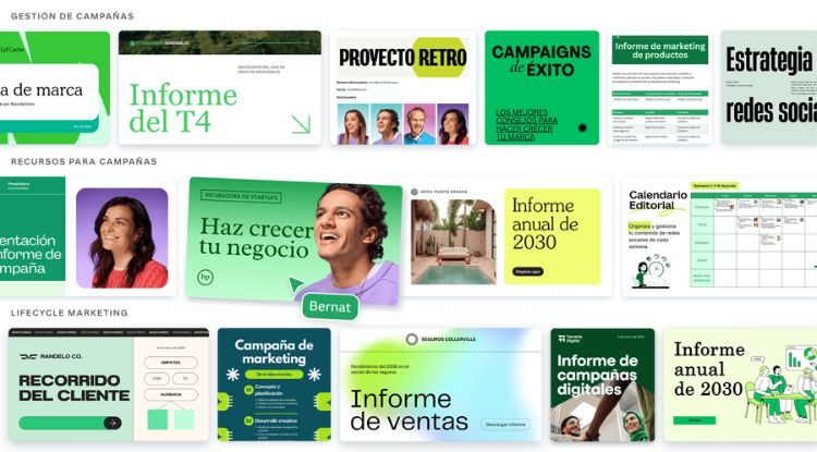 Selección de plantillas de marketing en el nuevo Kit de Trabajo de Canva 