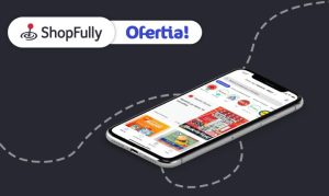 Mockup de un celular con la app de Ofertia abierta; esto en referencia a la adquisición de la compañía española por ShopFull.